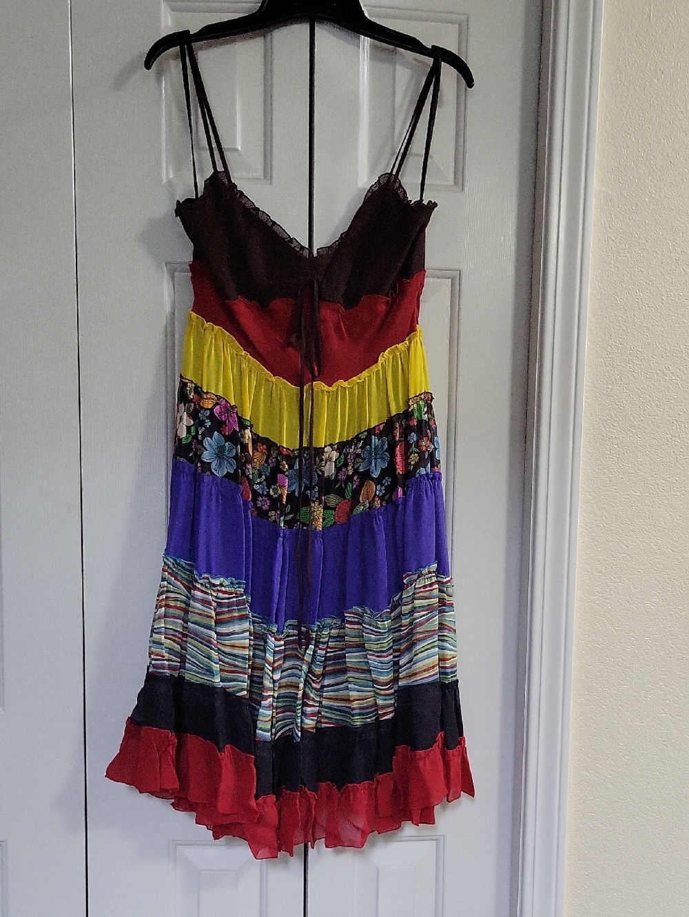 Vintage Victoria's Secret Moda International Multi-Color Tiered Mini Dress